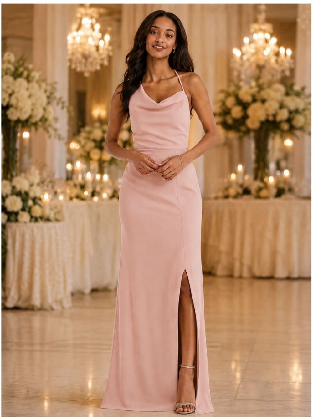 NWT After Six Cameo One-Shoulder Maxi Dress